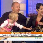 Little Lola Squires pets Willow during the Today Show segment